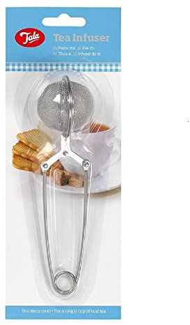 Tala Stainless Steel Ball Tea Strainer with Handle, Perfect for infusing Loose Leaf Tea and Herbal teas, can Also be Used for Herbs and Spices, Silver