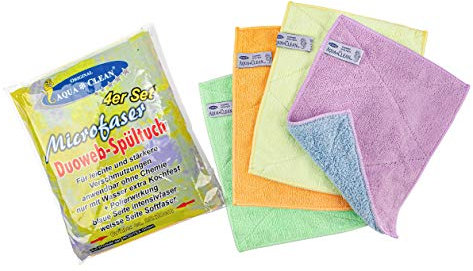 AQUA CLEAN - Direkt vom Hersteller AQUA CLEAN Duoweb Microfaser Spültuch 4er Set