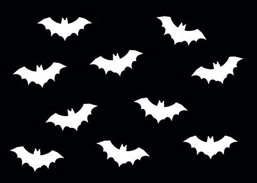 Miniblings 10x Bügelbilder Aufnäher 35mm Flock Fledermaus Vampir Patch Bügelbild I Kinder Bügelflicken Patches zum Aufbügeln - Flockfolie - Applikation Nähen, Farbe:weiß