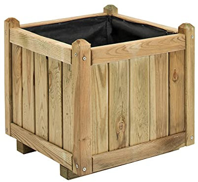 Jardipolys Burger Bac à Fleurs VENDÔME carré, Contenance 52 L