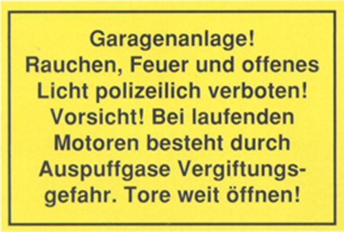 Connex DY220804 Hinweisschild Garage Innen/Außen“, 200 x 300 mm Witterungsbeständig