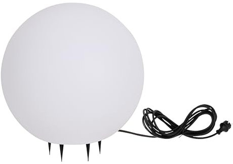 Trango Gartenkugel 400B in Weiß matt 40cm Ø inkl. 1x E27 LED Leuchtmittel *SNOW* Kugelleuchte 5 Meter Kabel Gartenleuchte Wegleuchte Kugellampe