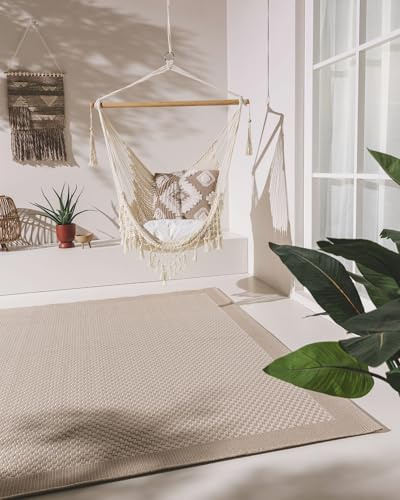 benuta In- & Outdoor Teppich Naoto Weiß 160x230 cm | Pflegeleichter Teppich geeignet für Innen- und Außenbreich, Balkon und Terrasse