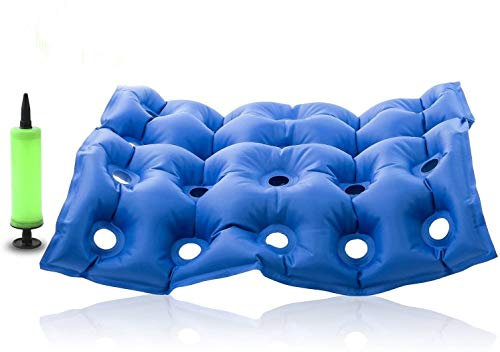 Careforyou Wheel Chair Air Cushion Inflatable Seat Mattress Anti Bedsore Prevent Decubitus (Waffle) Ideal for Prolonged Sitting with Pump 17 x 17 in