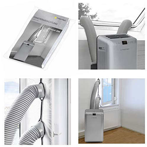 TROTEC AirLock 200 Fensterabdichtung für bis zu 400 cm Fensterumlauf für Klimageräte und Ablufttrockner Hot Air Stop
