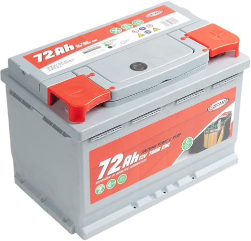 Start Stop& 72AH 12V 700A (EN1) förseglat batteri, höger positivpol Kassett L3, EFB-teknik, storlek 27,5x17,5x19 cm