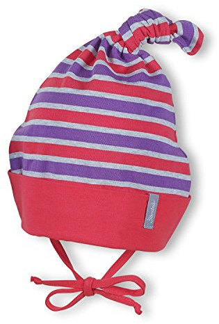 Sterntaler - Baby Mädchen Zipfelmütze Knotenmütze zum Binden, lila-rot, Größe 39