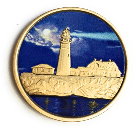 RecoveryChip Fog Light Prayer Color Lighthouse Bronze Step 12 Spiritual Medallion Pocket Token