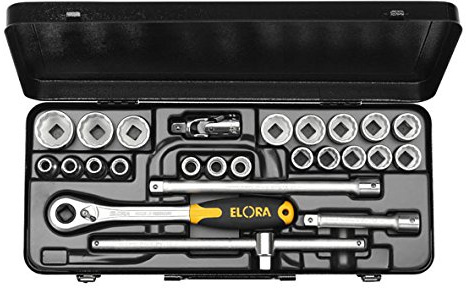 Elora Socket Spanner Set 1/2 Inch Set, 23 Pieces, 3/8  – 1 1/4 AF, 770 OK Blue, 0770530222000