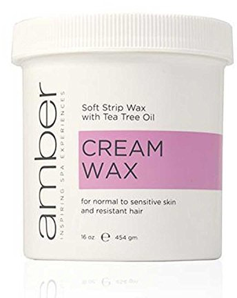 Amber Cream Soft Strip Depilatory Wax with Tea Tree Oil, 16 Ounce