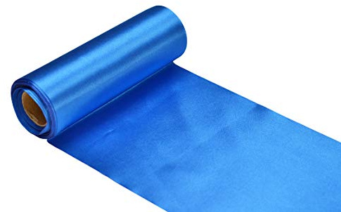 Creativery 9m Rolle Satinband 15cm blau/königsblau 352 // Tischläufer Tischband Satin Deko Band Stoff