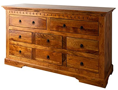 MASSIVMOEBEL24.DE Commode 145x49 Acacia laqué Miel Oxford #0524