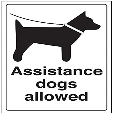 VSafety Assistance Dogs Allowed Sign - Portrait - 200mm x 300mm - 1mm Rigid Plastic