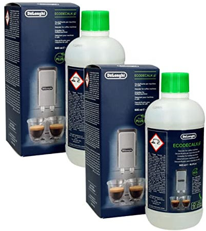 2x EcoDecalk von Delonghi für Kaffeevollautomaten Entkalker und eine Delonghi Reinigungsbürste