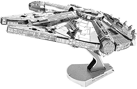 Fascinations ICX200B Metal Earth metallbyggsatser – Star Wars Millenium Falcon, laserskuren 3D-konstruktionssats, 3D-metallpussel, gör-det-själv-modellbyggsats med 2 metallplattor, från 14 år