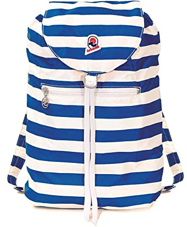 Invicta Tagesrucksack Rucksack für Reisen Outdoor - Daypack für Damen, Herren, mit Hüftgurt - faltbar 8 LT - Ultra leicht, Handgepäck mit Reißverschluss, gestreift zweifarbig blau/weiß Minisac