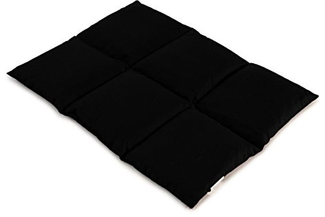 Körnerkissen groß 40x30cm 6-Kammer - schwarz - Körner Wärmekissen für Mikrowelle und Backofen - Kissen 30x40 - schwarz - Weizen