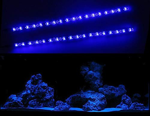 CREATIVE LIGHTS - AQUARIUM MONDLICHT 2 x 30 CM LED LICHTLEISTE + DIMMER KOMPLETTSET INKL. NETZTEIL FLEXI-SLIM BLAU