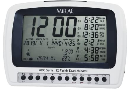 MIRAC Automatisk islamiskt skrivbord Azan klocka