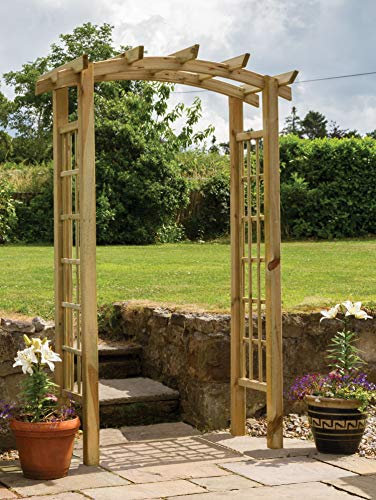 Reus Garden Arch Curve top with side rellis - 10 Year warranty against rot