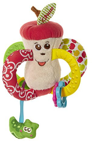 Chicco - Gioco Afferrafacile Mela, Gioco in Tessuto Morbido e Colorato, Parti in Tessuto e in Plastica, Lavabile in Lavatrice, 3-24 Mesi