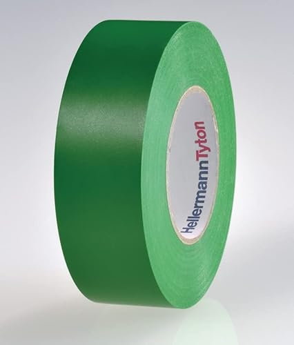 HellermannTyton, Cinta Aislante de PVC, Utilizadas para el Aislamiento, Protección, Fijación, Mantenimiento, Codificación por colores, 19mm x 20m Color Verde