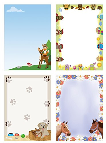 Briefpapiermappe - tierisch-witzig Mix 4x5 Blatt Briefpapier und 4x5 Briefumschläge Mix3+BU