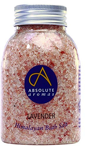 Absolute Aromas Sales de Baño de Lavanda 1kg Bolsa de Recarga - Sales Rosadas del Himalaya - Con una Mezcla Relajante de Aceites Esenciales (290g)