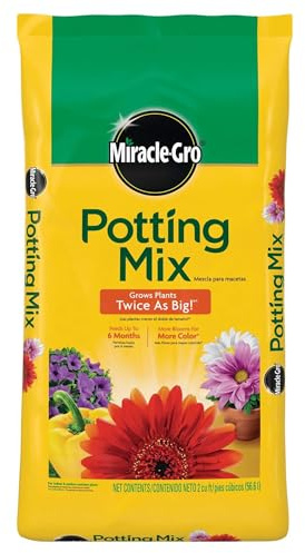 Miracle-Gro Potting Mix, For Container Plants, Flowers, Vegetables, Shrubs, Annuals, Perennials, Feeds up to 6 Months, 2 cu. ft.
