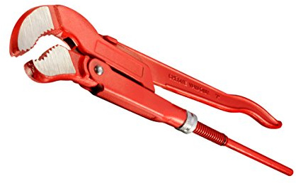 CFH Eckrohrzange 45° 1 1/2 Zoll EZ 704 - Hochwertige Rohrzange 1 1/2 aus Chrom-Vanadium-Stahl, stufenlos verstellbar, ergonomischer Griff, ideal für präzises Arbeiten, Installationen und Reparaturen