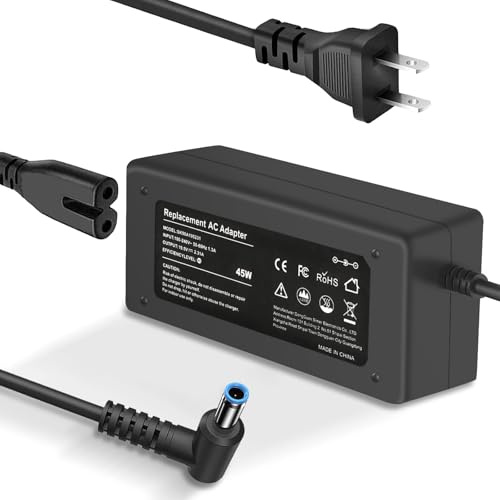 45W Laptop Charger Compatible with HP Pavilion X360 11 13 15, Stream 11 13 14, Elitebook 840 G3 G4, Split, Spectre, Envy X360 13 15, Smart Blue Tip Power Adapter