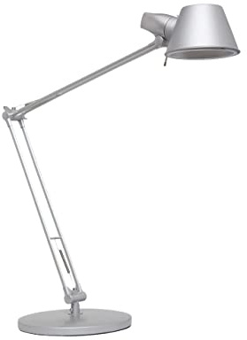 MAUL LED-Tischleuchte MAULrock – professionelle Büro Arbeitsplatzleuchte – Smart Home fähige Schreibtischlampe mit 3000K Farbtemperatur – silber