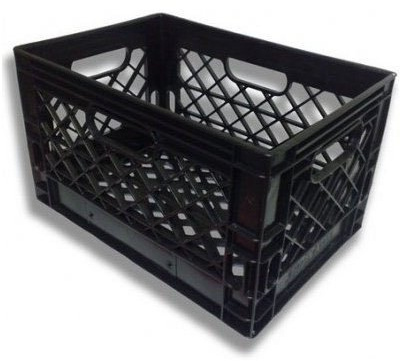 (3 Pack Black) Heavy Duty Rectangular Stackable Dairy Milk Crates - Save on shipping!!!!