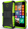For Microsoft Lumia 650 - Hard Silicone Strong Heavy Duty Shock Proof Dual Layer Armour Protective Case Cover with Built-in Stand in GREEN with STYLUS Touch Screen Pen and Screen Protector