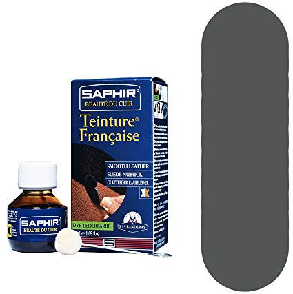 SAPHIR BEAUTÉ DU CUIR Saphir deckende Lederfarbe zum einfärben und Umfärben für Rauleder und Glattleder (Grau)