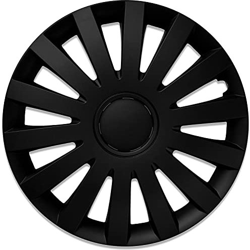 Albrecht 16 Zoll Radkappen schwarz matt für Stahlfelgen - Wind Radzierblenden aus hochwertigem Kunststoff - Langlebige Radblenden in originaler Albrecht Verpackung - Made in EU