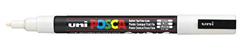 Posca UNI-BALL MARKER PEN PC-3M - WHITE - SINGLE PEN