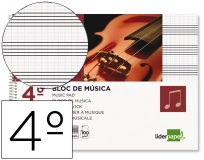 BLOC MUSICA LIDERPAPEL PENTAGRAMA PAUTADO 2