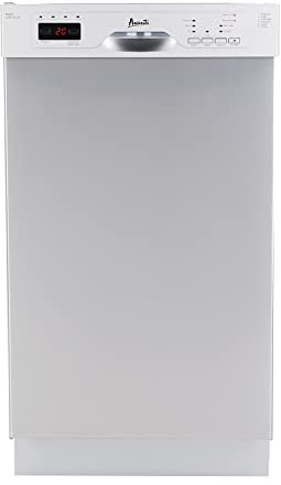 Avanti 18-Inch Dishwasher Machine with LED Display, Fits 8 Place Settings with 3 Wash Options, 6 Automatic Cycles Includes Rinse Aid Dispenser with Low Noise Rating, 53db, Stainless Steel