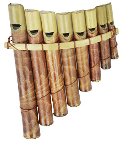 Panflöte Pfeife aus Bambus ideal für Einsteiger Blas Instrument Handarbeit (Klein)