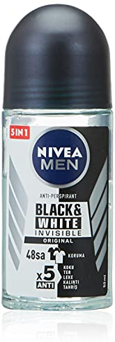 Nivea men - Invisible for black & white power, desodorante roll - on, pack de 3 (3x50ml)