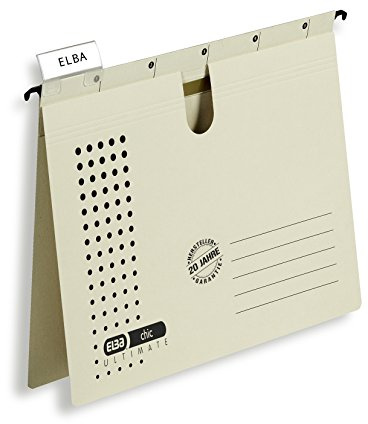 ELBA Hängehefter chic für A4, aus Karton, chamois, 25er Pack