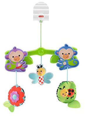Fisher-Price BHW59 Buggyfreunde Mobile mit bunten Stoffspielzeugen