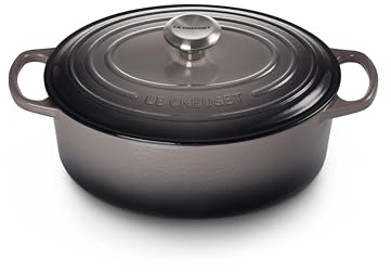 Le Creuset Signature Gusseisen-Bräter mit Deckel, Ø 29 cm, Oval, Für alle Herdarten und Induktion geeignet, Volumen: 4,7 l, 4,675 kg, Flint, 21178294442430