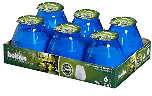 BOLSIUS Windlichter Glas Twilight 104/99mm 6er Pack blau