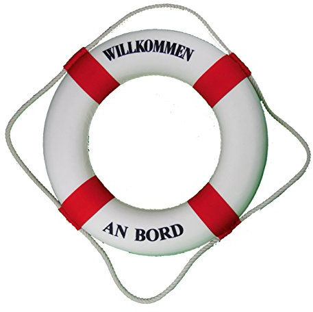 osters muschel-sammler-shop Deko Rettungsring rot/weiß Willkommen an Bord 35cm