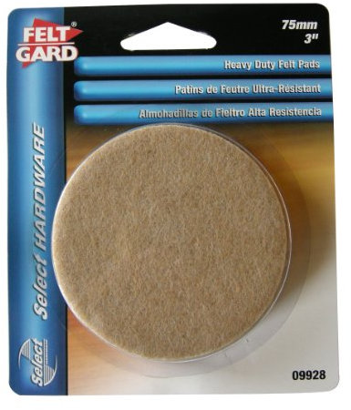 Felt Gard 75mm Large Round Furniture and Floor Protection Pads (Pack of 4)