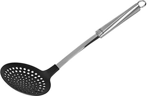 Lagostina - Cucinieri, Schiumarola Antiaderente con Gancio e Manico Ergonomico, Acciaio Inossidabile e Nylon, 37 cm