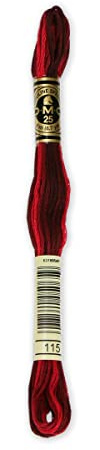 DMC Thread 6-Strand Embroidery Cotton 8.7 Yards Variegated Garnet 117-115 (12-Pack)