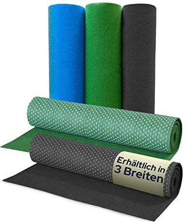 Primaflor Premium Rasenteppich - PARK, Anthrazit, 2,00m x 1,00m| Viele Größen | Wasserdurchlässiger Vliesrasen mit Noppen | Robuster Outdoor Bodenbelag als Meterware für Balkon und Terrasse